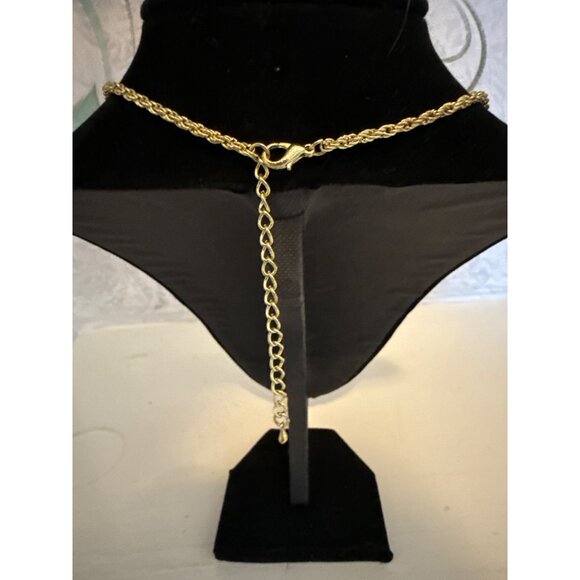 Gold-Tone Rope Chain Necklace Adjustable Length Jewelry - Picture 5 of 5